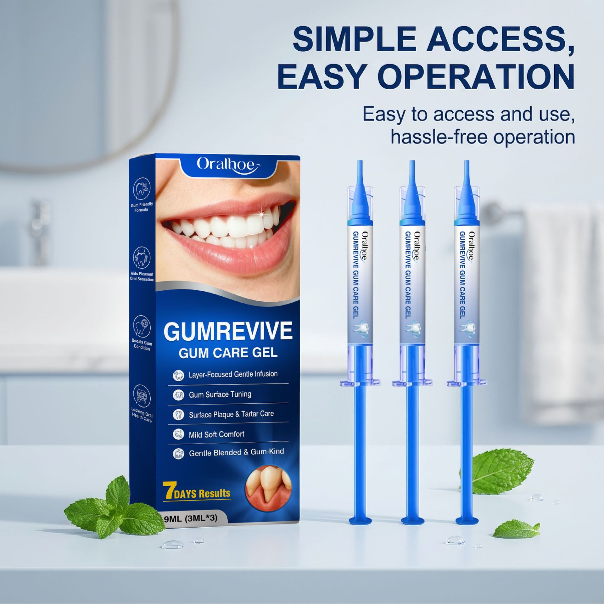 Teeth Whitening Kit At Home - Oral Care Gel 3Pcs Gum Cleaning