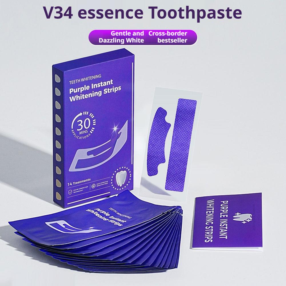 Teeth Whitening Kit At Home - 14/28/42PCS V34 Purple Teeth Whitening Strips
