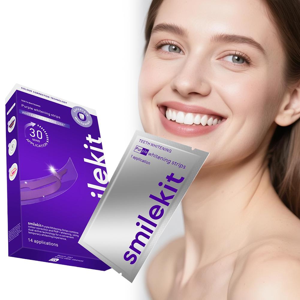 Teeth Whitening Retainer - 42Pairs Purple Teeth Whitening Strips V34
